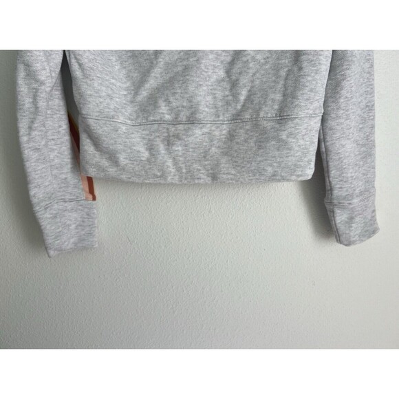 Madewell Sweatshirt Womens 2XS Gray Rainbow Inset Crop Crew Neck Pullover - Picture 9 of 11